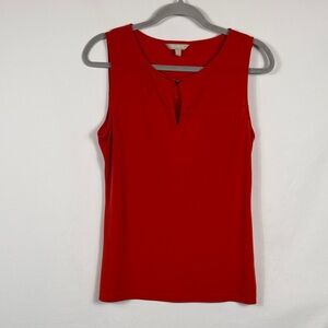 Banana Republic Vibrant Reddish Orange Blouse. Womens Size S. Button detail